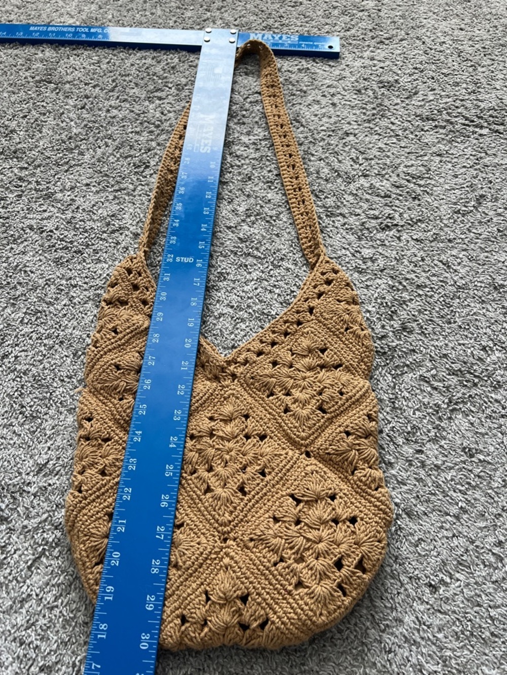 Forever 21 Tan Knit Shoulder Bag Purse with Inside Pocket - Picture 6 of 8